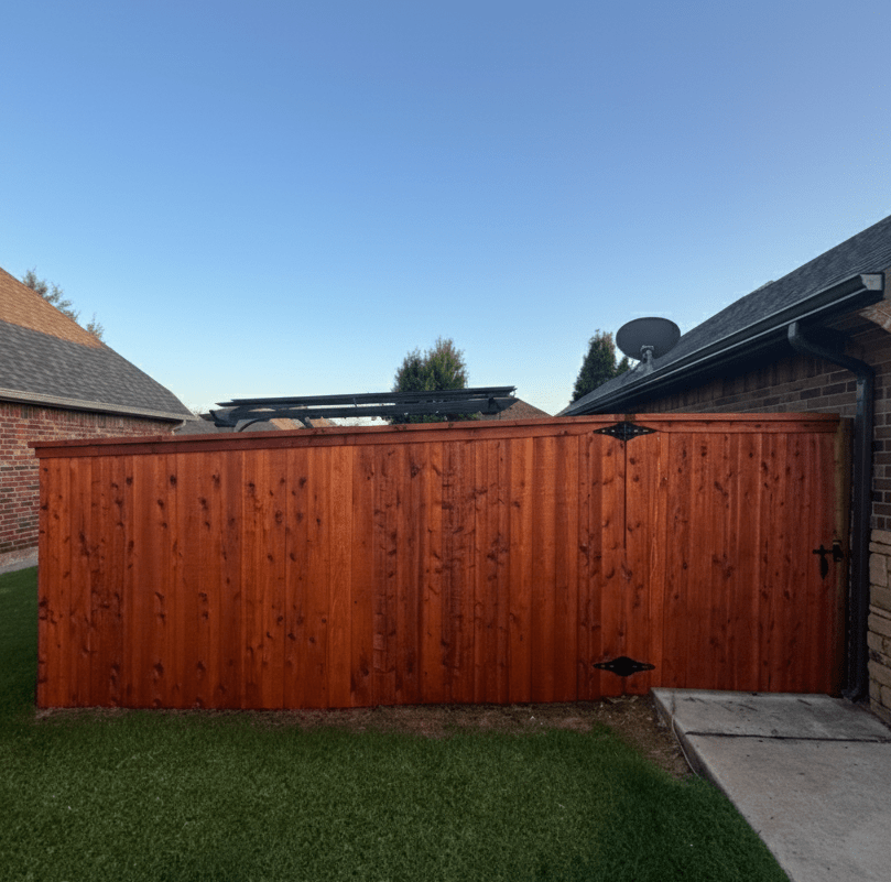 cedar privacy fence Edmond OK backyard
